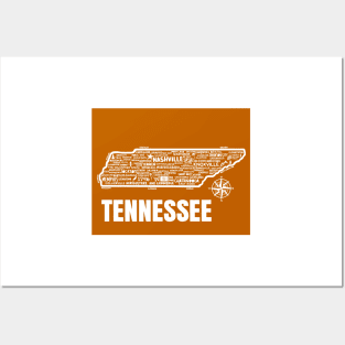 Tennessee Map Posters and Art